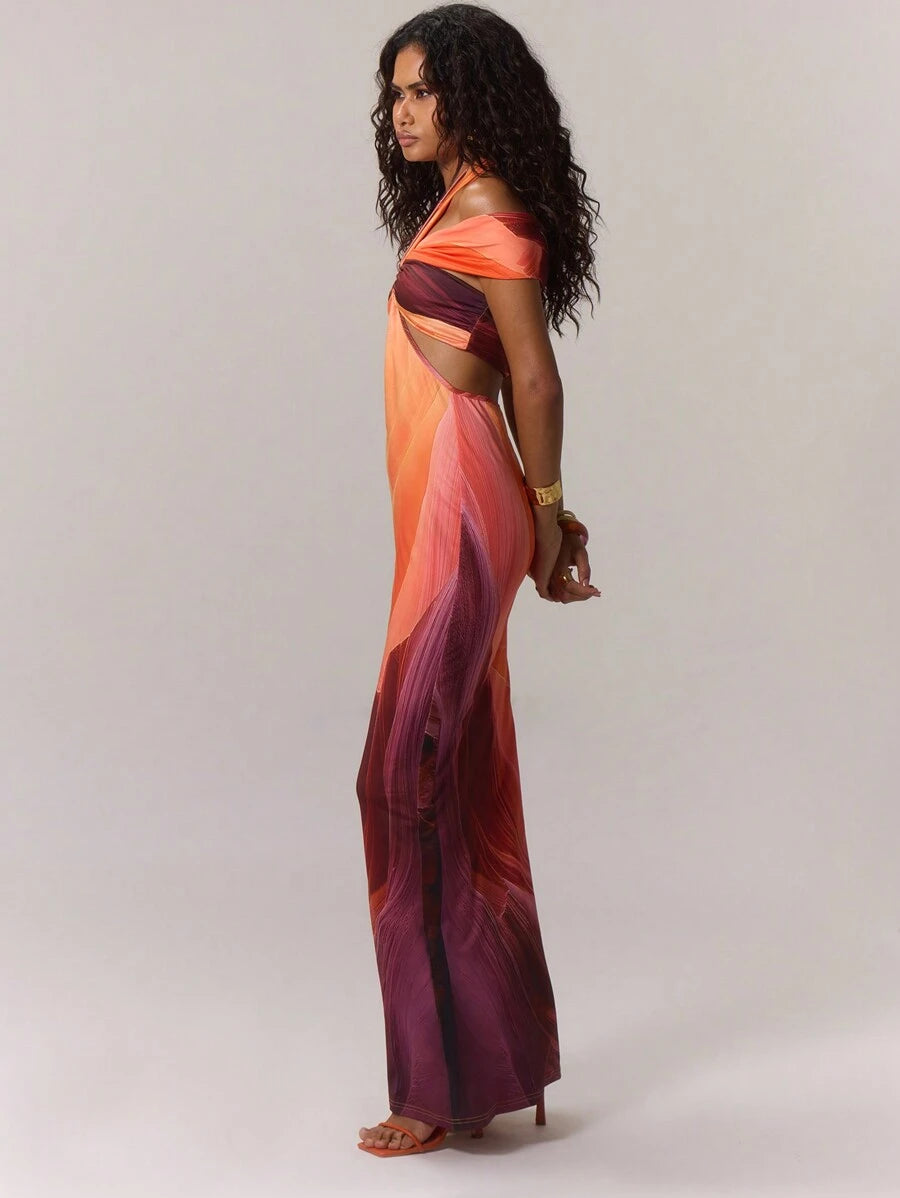 MUSERA Twist Halterneck Maxi Dress