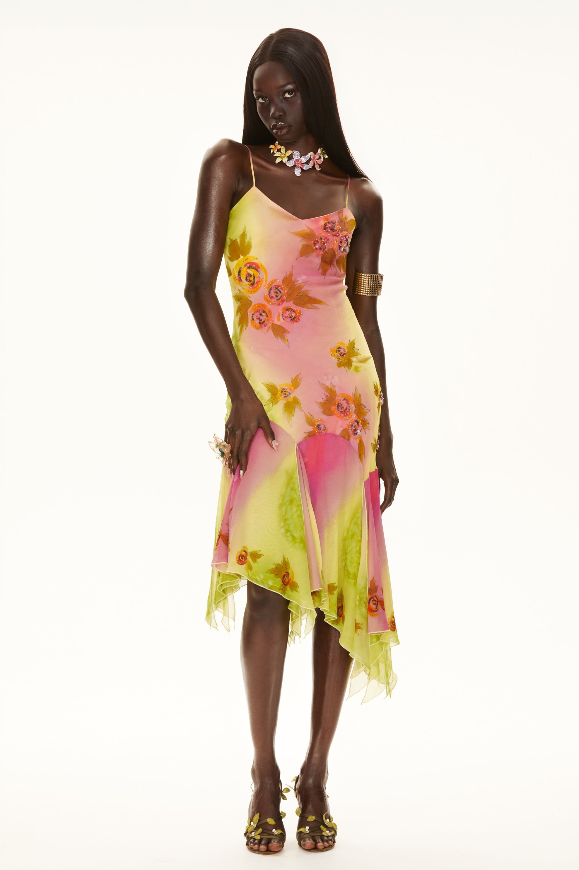 The Coral Gown - 100% Silk & Handbeaded