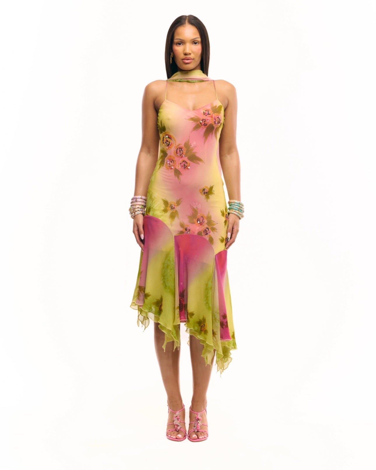 The Coral Gown - 100% Silk & Handbeaded