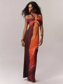 MUSERA Twist Halterneck Maxi Dress