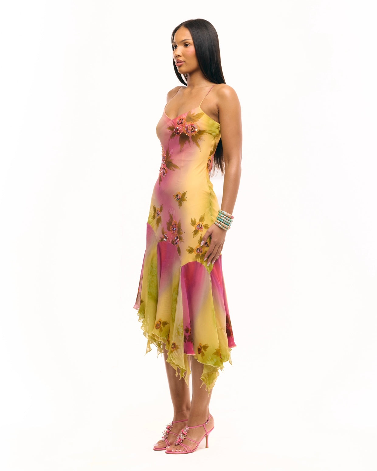 The Coral Gown - 100% Silk & Handbeaded