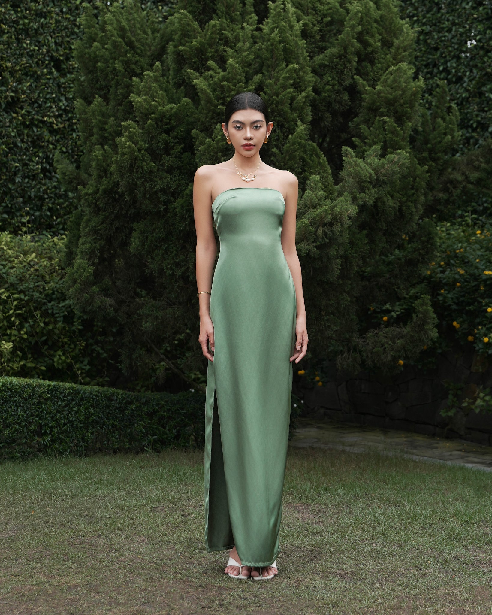 Brie dress - back tie silk maxi