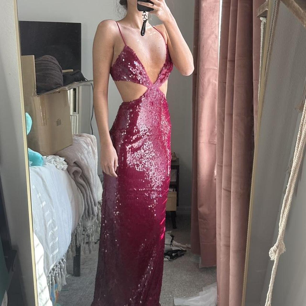 Women's Red and Burgundy Dress